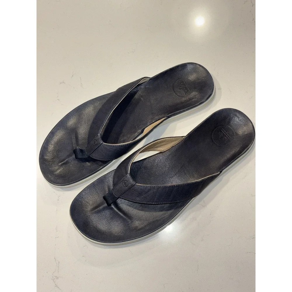 Peter Millar Flip Flop Sandals Mens 13 Navy Blue Crown Hyperlight Slide